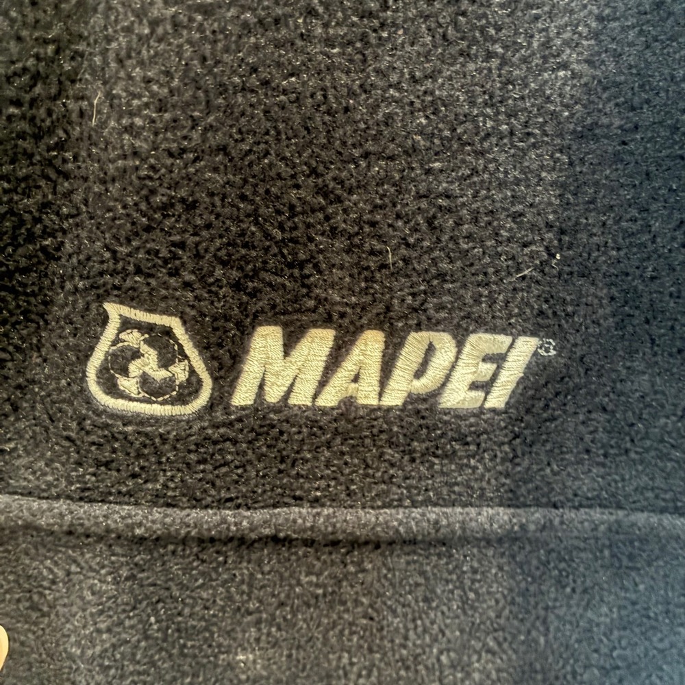 Harriton Mens 2XL Navy Blue Fleece Quarter Zip Pullover Mapei Logo M980 Jacket - Picture 2 of 7